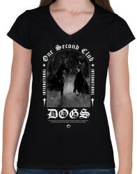 printfashion One Second Club - Női V-nyakú póló - Fekete (14442362)