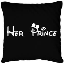 printfashion Her prince fehér - Párnahuzat, Díszpárnahuzat - Fekete (4306324)