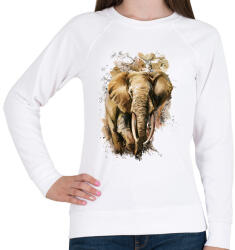 printfashion Painted Elephant - Női pulóver - Fehér (1249269)