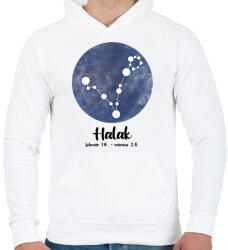printfashion Halak - Férfi kapucnis pulóver - Fehér (7473304)