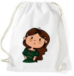 printfashion Kislány szép ruhában - Sportzsák, Tornazsák - Fehér (12009378)