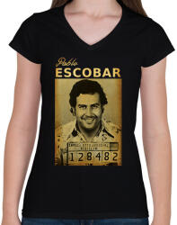 printfashion escobar - Női V-nyakú póló - Fekete (15782626)