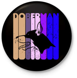 printfashion Doberman - Kitűző, hűtőmágnes - Fekete (3096126)