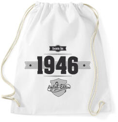 printfashion born-in-1946-(dark&lightgrey) - Sportzsák, Tornazsák - Fehér (468123)