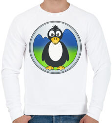 printfashion Pingvin logó - Férfi pulóver - Fehér (12065893)