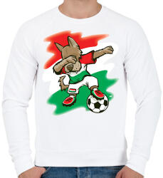 printfashion Magyar focis póló - Dabelő kutyával - Férfi pulóver - Fehér (10854338)