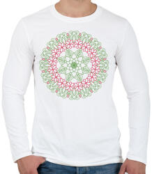 printfashion Mikulásvirágos téli mandala - Férfi hosszú ujjú póló - Fehér (4072527)