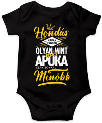 printfashion Hondás apuka - Baba Body - Fekete (4450593)