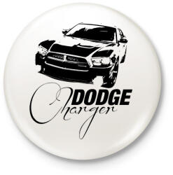 printfashion Dodge Charger - Kitűző, hűtőmágnes - Fehér (7597471)