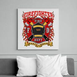 printfashion Tűzoltó - Vászonkép - Fehér (6620841)