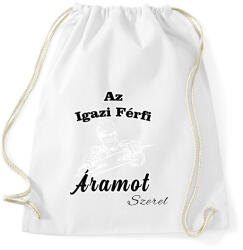 printfashion Az igazi férfi áramot szerel - Sportzsák, Tornazsák - Fehér (7612721)