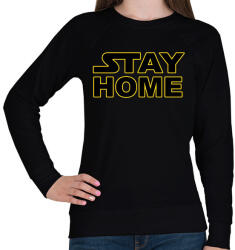 printfashion Stay Home - Női pulóver - Fekete (2550916)