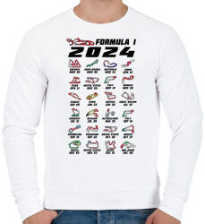 printfashion Formula 1 - 2024 versenynaptár (fekete) - Férfi pulóver - Fehér (14431710)