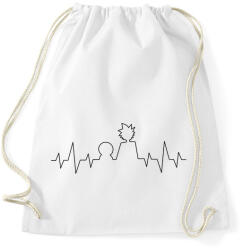 printfashion Rick és Morty heartbeat fekete - Sportzsák, Tornazsák - Fehér (5235284)