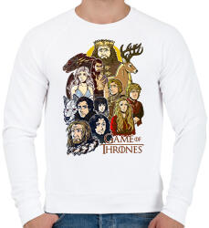 printfashion Trónok Harca - Férfi pulóver - Fehér (2390070)