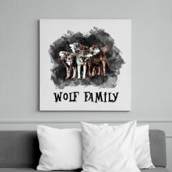 printfashion wolf family - Vászonkép - Fehér (6626421)