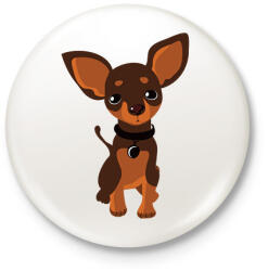 printfashion Chihuahua - Kitűző, hűtőmágnes - Fehér (10287963)