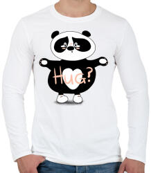 printfashion Panda ölelés - Férfi hosszú ujjú póló - Fehér (12056215)