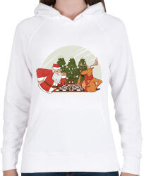 printfashion Télapó sakkozik - Női kapucnis pulóver - Fehér (10152078)