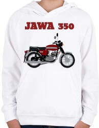 printfashion Jawa 350 - Gyerek kapucnis pulóver - Fehér (2934616)
