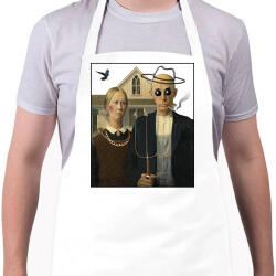 printfashion American gothic- Parody - Kötény - Fehér (7297617)