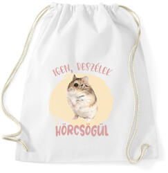 printfashion Igen, beszélek hörcsögül - Sportzsák, Tornazsák - Fehér (7096706)