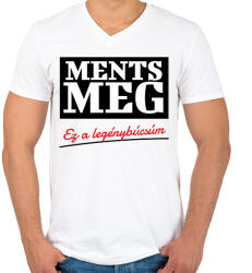 printfashion Ments meg ez a legénybúcsúm - Férfi V-nyakú póló - Fehér (6209881)