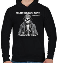 printfashion Máris megyek enni. . . - Férfi kapucnis pulóver - Fekete (15783497)