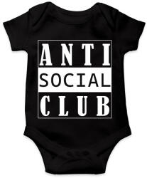 printfashion Antisocial club (white) - Baba Body - Fekete (7032419)