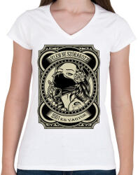 printfashion 2001 Velem ne szórakozz - Női V-nyakú póló - Fehér (5971676)