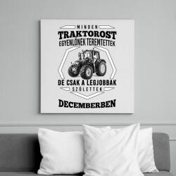 printfashion TRAKTOROS SZÜLINAP - December - Vászonkép - Fehér (6632147)