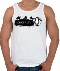 printfashion Horses are my life - Fekete-fehér - Férfi atléta - Fehér (6319665)