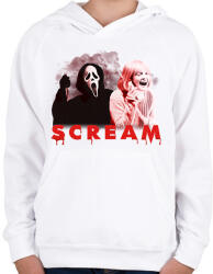 printfashion Scream - Gyerek kapucnis pulóver - Fehér (16786148)
