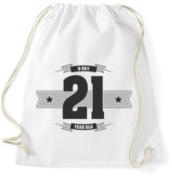 printfashion b-day-21-dark-lightgrey - Sportzsák, Tornazsák - Fehér (507670)