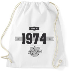 printfashion born-in-1974-(dark&lightgrey) - Sportzsák, Tornazsák - Fehér (472212)