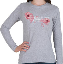 printfashion Fehér boldogságvirág - Női hosszú ujjú póló - Sport szürke (4825935)