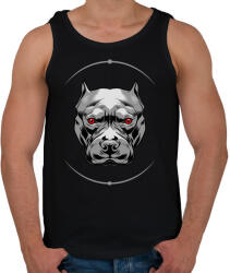 printfashion Pitbull fej - Férfi atléta - Fekete (1007605)