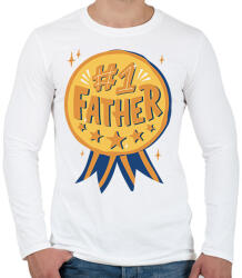 printfashion Legjobb apa - Férfi hosszú ujjú póló - Fehér (13591548)