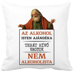 printfashion Az alkohol Isten ajándéka - fekete - Párnahuzat, Díszpárnahuzat - Fehér (7068585)