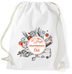 printfashion Vegetáriánus élet - Sportzsák, Tornazsák - Fehér (6600338)