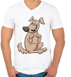printfashion kutya - Férfi V-nyakú póló - Fehér (16202458)