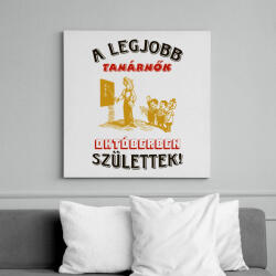 printfashion Tanárnő szülinapja színes - Vászonkép - Fehér (6639324)