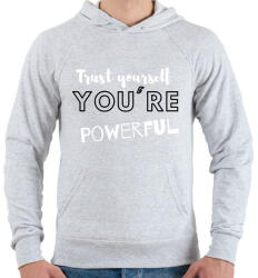 printfashion Trust yourself, you're powerful. - Férfi kapucnis pulóver - Sport szürke (2472971)