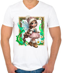 printfashion Tündér - Férfi V-nyakú póló - Fehér (15333415)