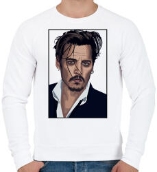 printfashion Johnny Depp - Férfi pulóver - Fehér (2376700)