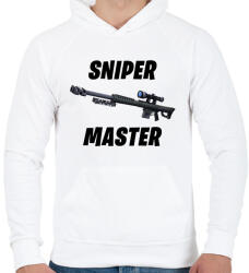 printfashion Sniper Master - Fortnite (Fekete) - Férfi kapucnis pulóver - Fehér (1511413)