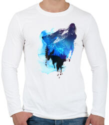 printfashion Alone as a wolf - Férfi hosszú ujjú póló - Fehér (214185)
