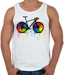 printfashion Színes bicikli - Férfi atléta - Fehér (522237)