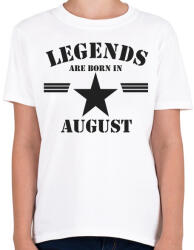 printfashion Legends are born in august - Gyerek póló - Fehér (5172520)