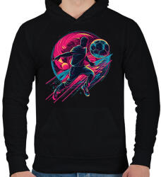 printfashion Focis póló - Férfi kapucnis pulóver - Fekete (13402895)
